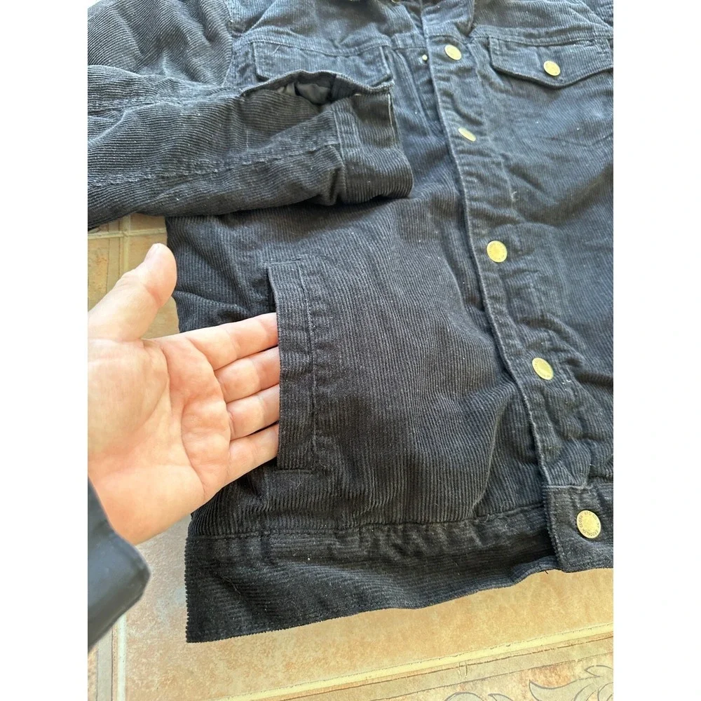 BKC NYC Black Corduroy‎ Men's size M Trucker jacket